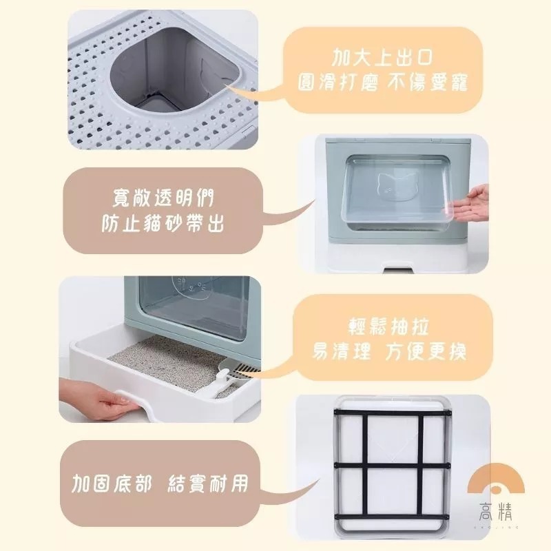 全台最低價 貓砂盆 封閉式貓砂盆 半封閉式貓砂盆 全封閉式貓砂盆  抽屜貓砂盆折疊式貓砂盆 大容量貓砂盆-細節圖6