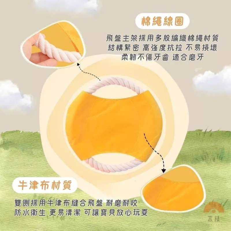 寵物棉繩飛盤 寵物玩具 寵物訓練棉繩飛盤 寵物互動 寵物啃咬 拉扯玩具 帆布 棉繩 狗玩具 耐咬 訓練-細節圖2