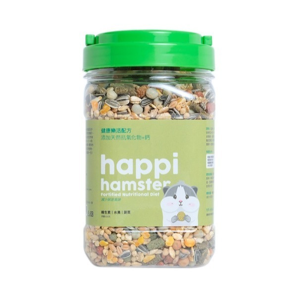 happi hamster 倉鼠飼料600g 倉鼠飼料 小動物鼠飼料 小倉鼠飼料 倉鼠主食 倉鼠零食 黃金鼠飼料-規格圖3
