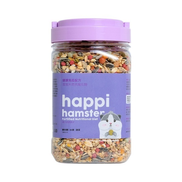 happi hamster 倉鼠飼料600g 倉鼠飼料 小動物鼠飼料 小倉鼠飼料 倉鼠主食 倉鼠零食 黃金鼠飼料-規格圖3