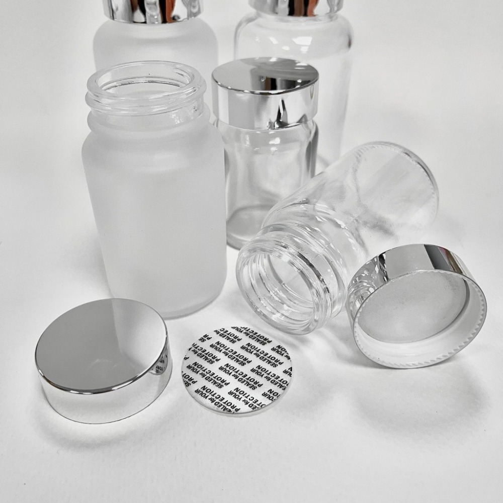 玻璃膠囊瓶 玻璃廣口瓶 玻璃瓶 廣口瓶 玻璃藥罐 保健品分裝瓶 透明 磨砂 膠囊瓶 玻璃瓶 玻璃罐 膠囊分裝瓶-細節圖3