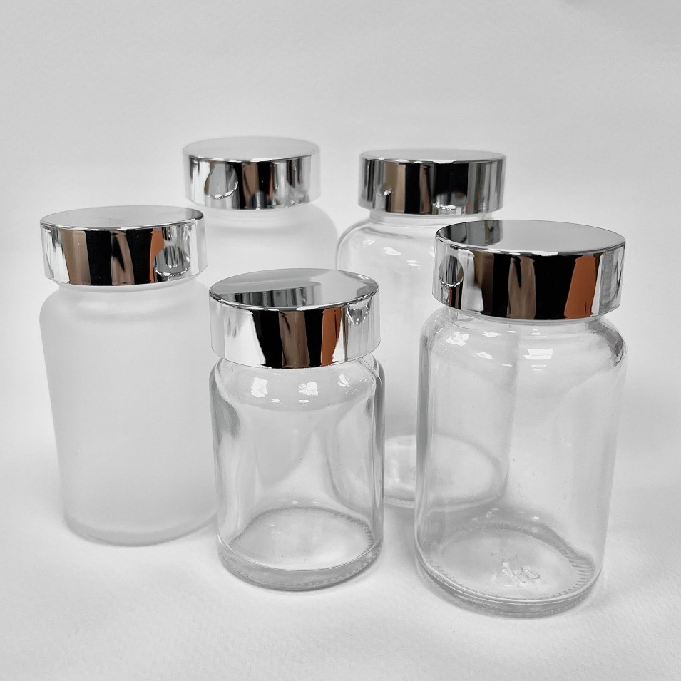 玻璃膠囊瓶 玻璃廣口瓶 玻璃瓶 廣口瓶 玻璃藥罐 保健品分裝瓶 透明 磨砂 膠囊瓶 玻璃瓶 玻璃罐 膠囊分裝瓶-細節圖4