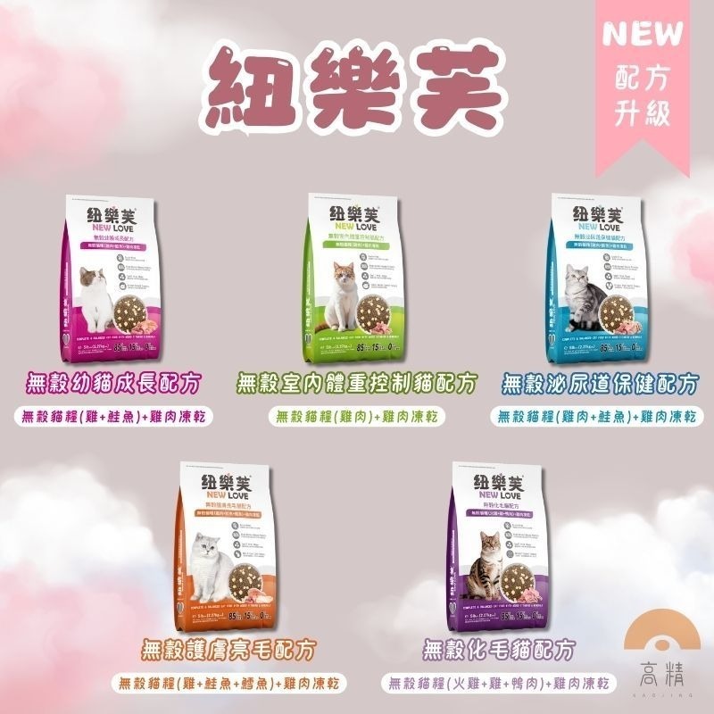 紐樂芙 NEW LOVE 無穀凍乾糧 貓飼料 貓糧 幼貓 成貓 老貓 化毛配方 泌尿道保健 室內體控 護膚亮毛-細節圖2
