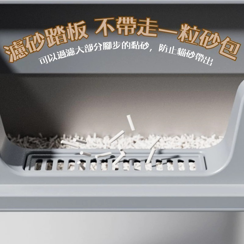 【限時購】不鏽鋼貓砂盆 黑色 開放式貓砂盆 加高貓砂盆 貓廁所 大貓砂盆 巨大貓砂盆 半封閉貓砂盆-細節圖5