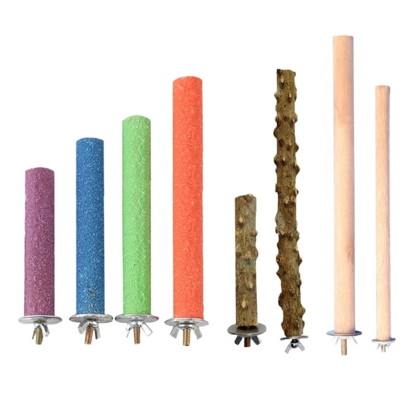 磨爪站棒 實木站棍 磨砂站棒 花椒木站棒 鸚鵡用品 鳥棲木 站立棍 磨爪棒 鳥類休息站棒 木製站棍 多色磨砂棒-細節圖2