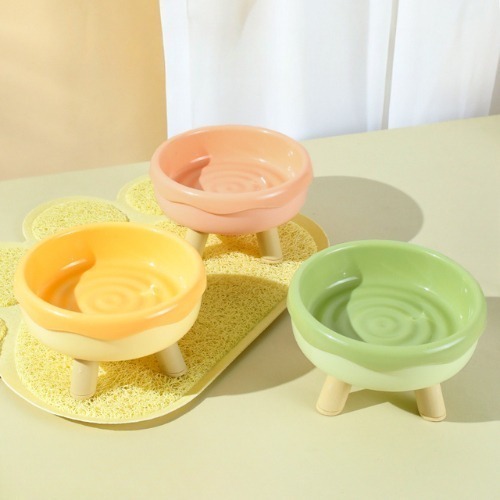 【7-ELEVEN門市團購】 甜甜圈貓碗 甜甜圈貓食盆 防打翻喝水碗 保護頸椎狗碗 高腳寵物碗 增高護頸碗 寵物兩用碗-細節圖3