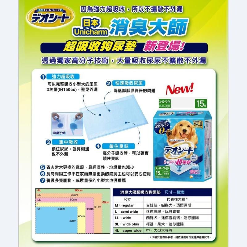 嬌聯 Unicharm 尿布墊 超吸收狗尿墊 狗尿布墊 尿墊 寵物尿布墊 森林香 寵物尿墊 狗尿墊 尿布墊-細節圖3