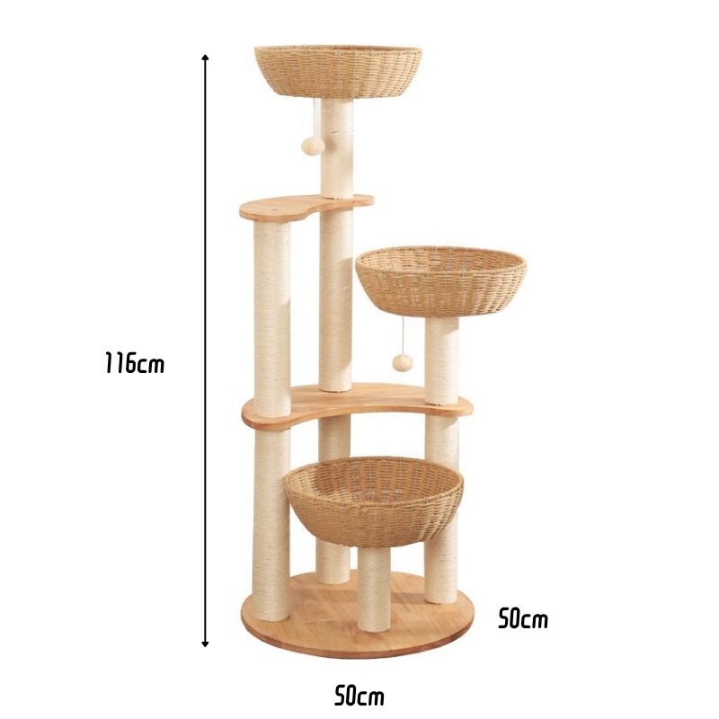 三層編織窩貓跳台116cm