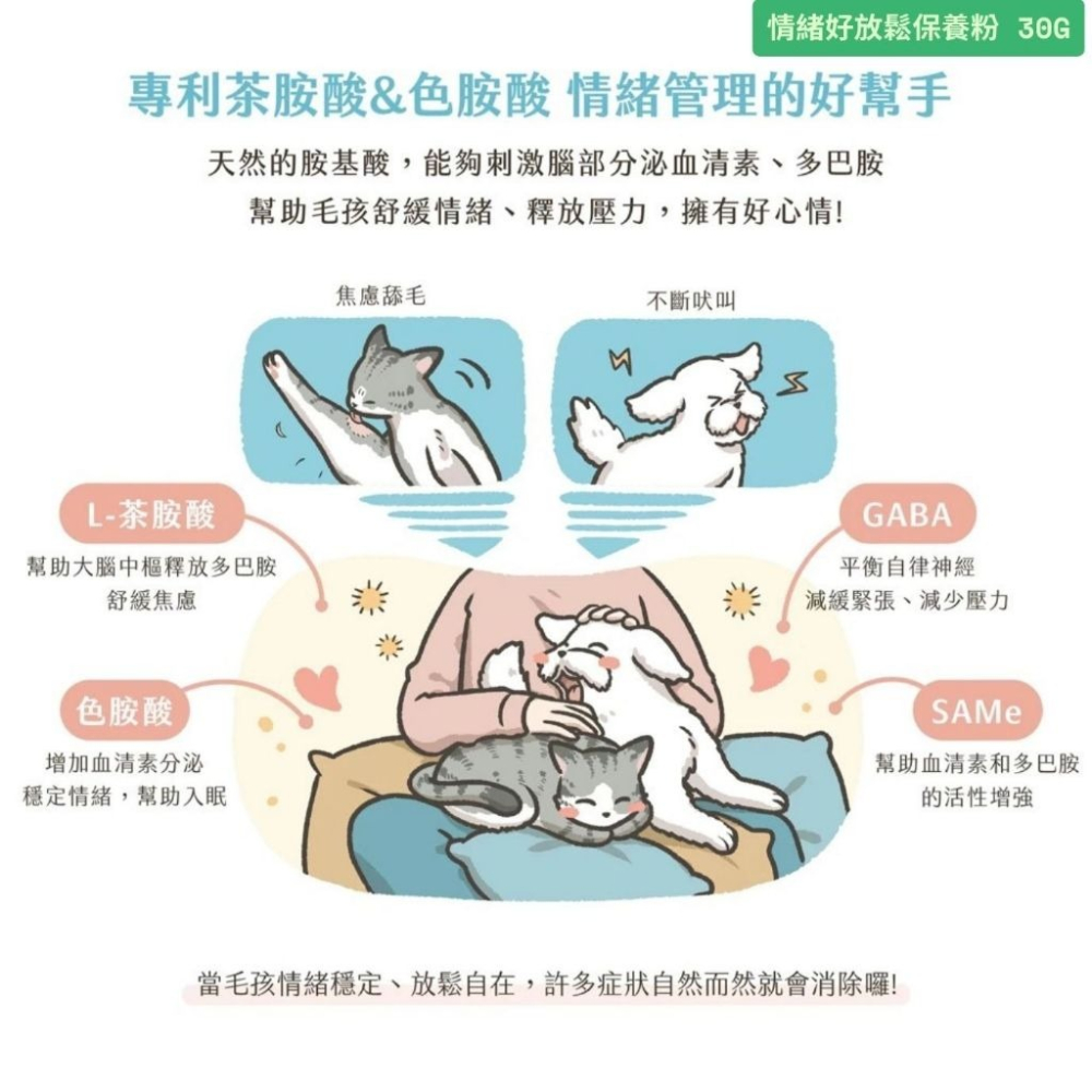 汪喵星球  亮毛護膚 情緒舒壓 放鬆保養 胺基酸紓壓 口腔清潔 酵素潔牙 軟便改善 呼吸道護理 寵物營養-細節圖8