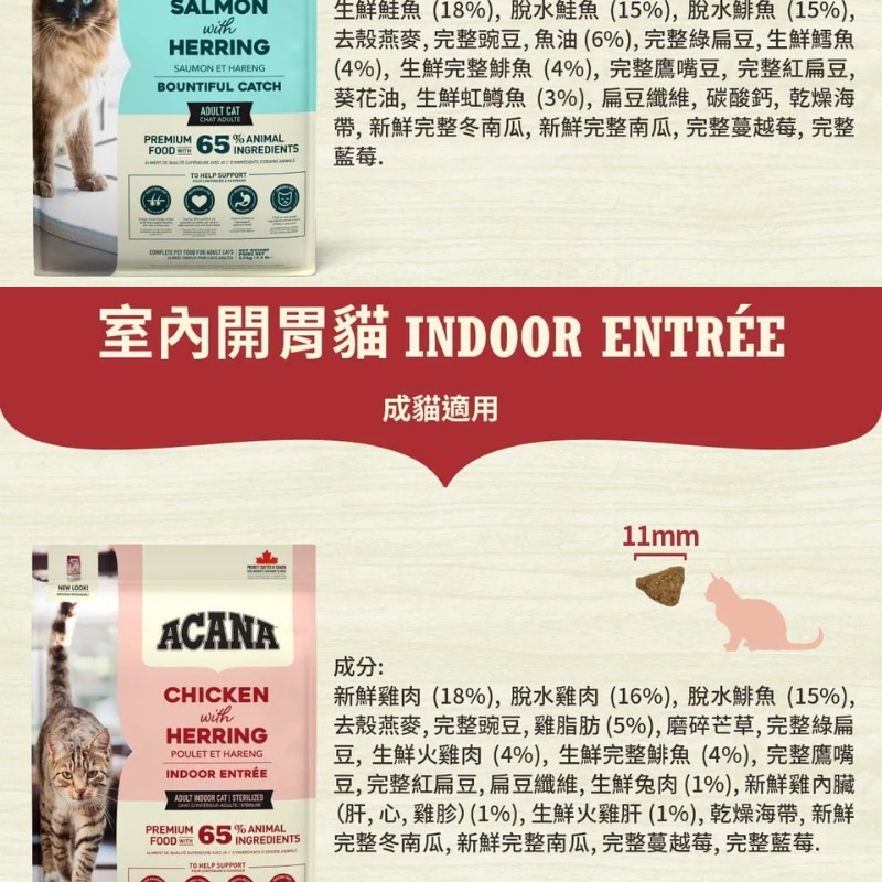 愛肯拿ACANA 無穀低gi貓飼料1.8kg 貓糧 貓飼料 低敏 寵物飼料 貓咪乾糧 貓咪飼料 無榖-細節圖6