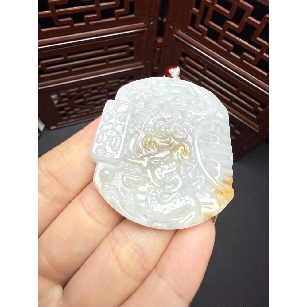 【玄沁｜初次相玉】佳偶天成｜天然翡翠龍鳳囍字對牌套組（一對販售）-細節圖4