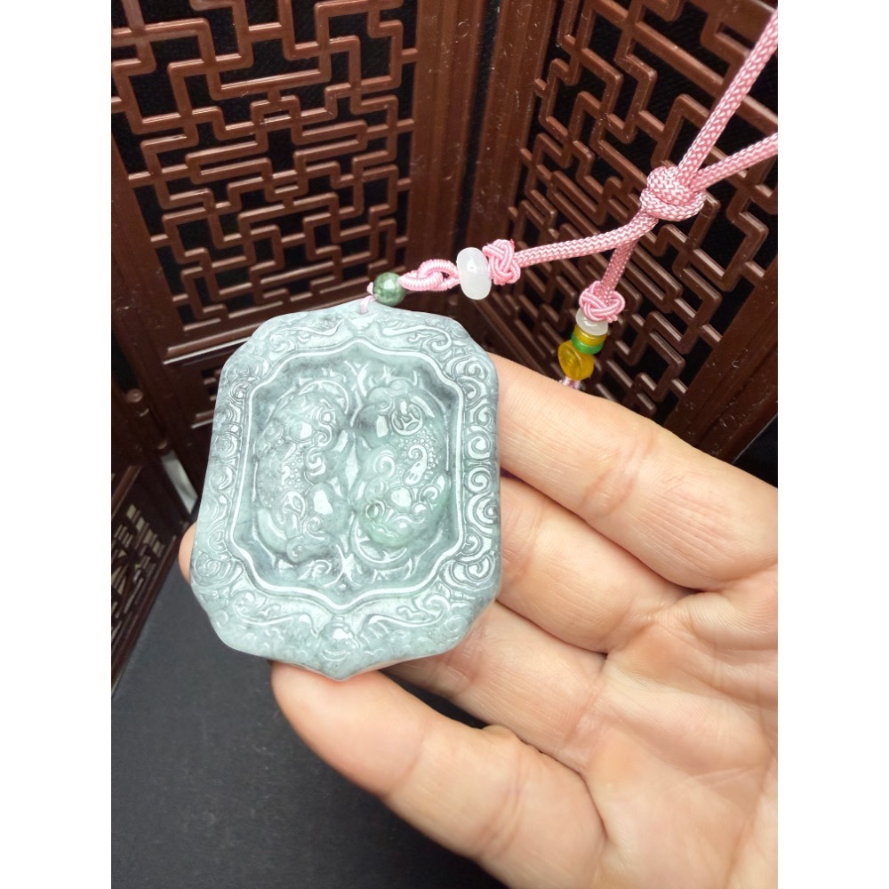 【玄沁｜初次相玉】天然A貨翡翠貔貅玩繡球（烏雞款）-細節圖4