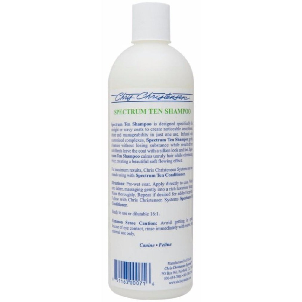 美國 克莉絲汀森 克莉思汀森 光亮10號絲質毛犬貓通用洗髮精 16oz  克莉斯汀森-細節圖2