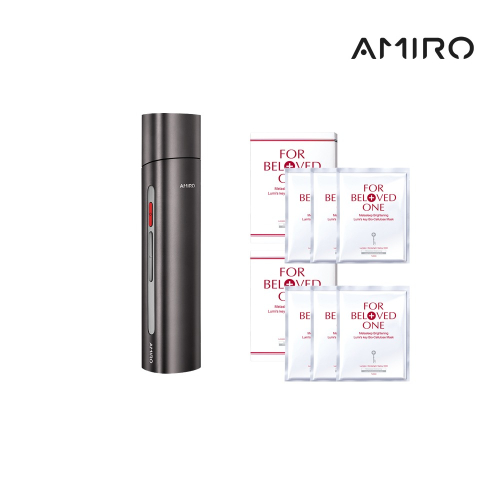 【AMIRO】AMIROx寵愛之名 時光機美容儀 PRO+亮白淨化光之鑰面膜 3片/盒-2盒組 微電流/拉提/修復