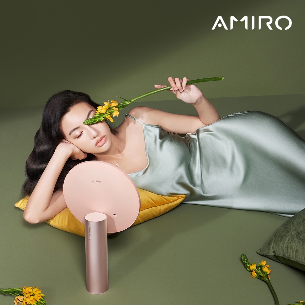 AMIRO Oath自動感光LED化妝鏡-綺夢花園禮盒-薄霧粉 /美妝鏡/化妝鏡/LED鏡/led智能觸控化妝鏡-細節圖5
