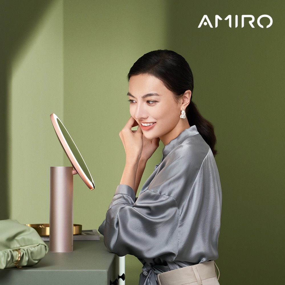 AMIRO Oath自動感光LED化妝鏡-綺夢花園禮盒-薄霧粉 /美妝鏡/化妝鏡/LED鏡/led智能觸控化妝鏡-細節圖6