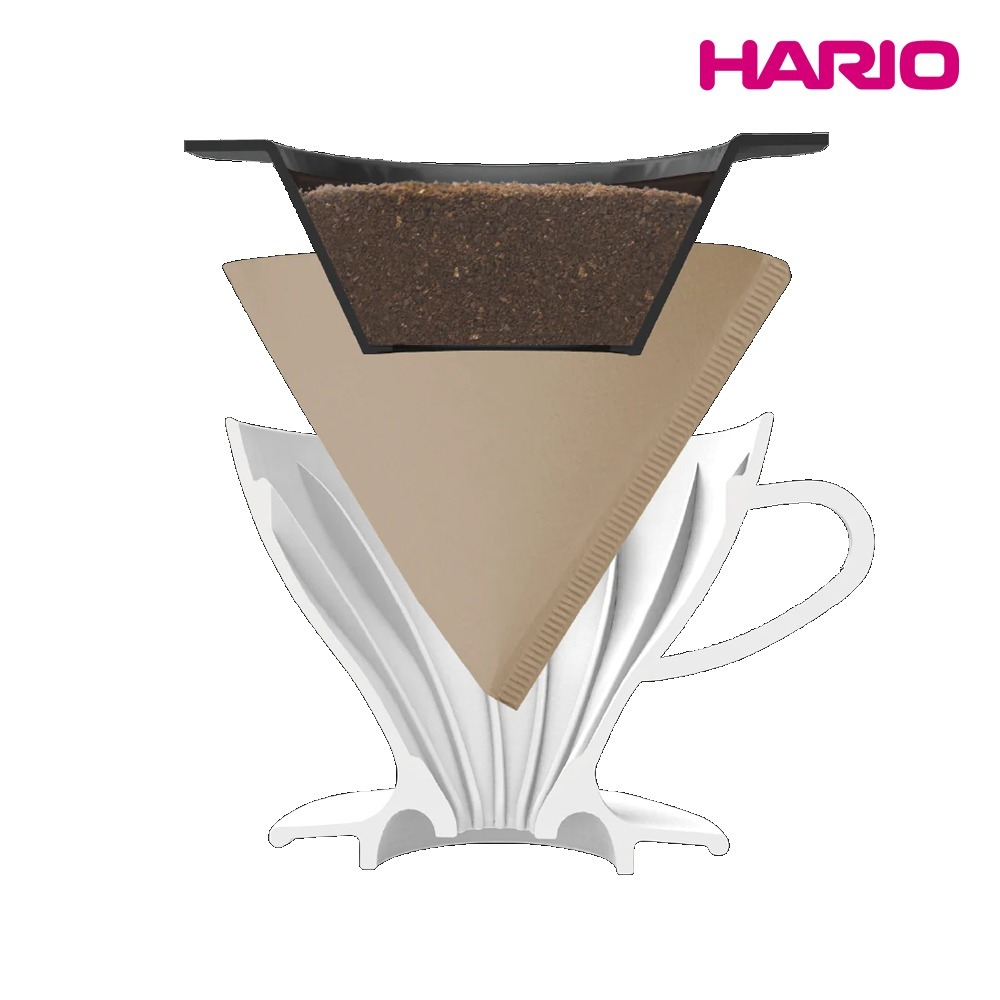 【HARIO】W60磁石濾杯豪華組(濾杯+V60雲朵02玻璃分享壺600ml+matrix V型濾紙02白色100入)-細節圖7