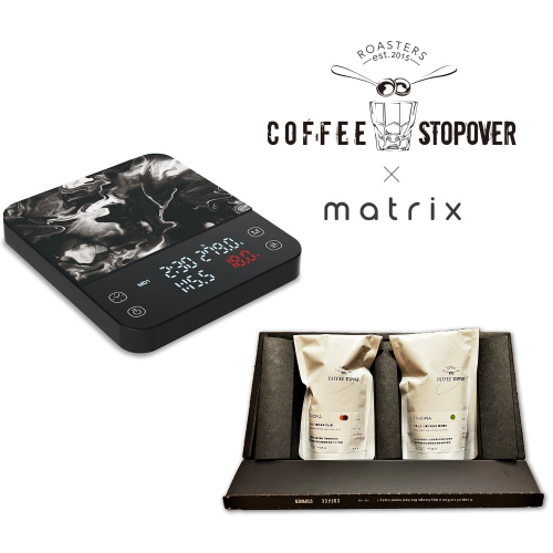 matrix x stopover M1 PRO電子秤+衣索比亞Bench Maji咖啡豆藝妓禮盒組(粉水比/粉液比