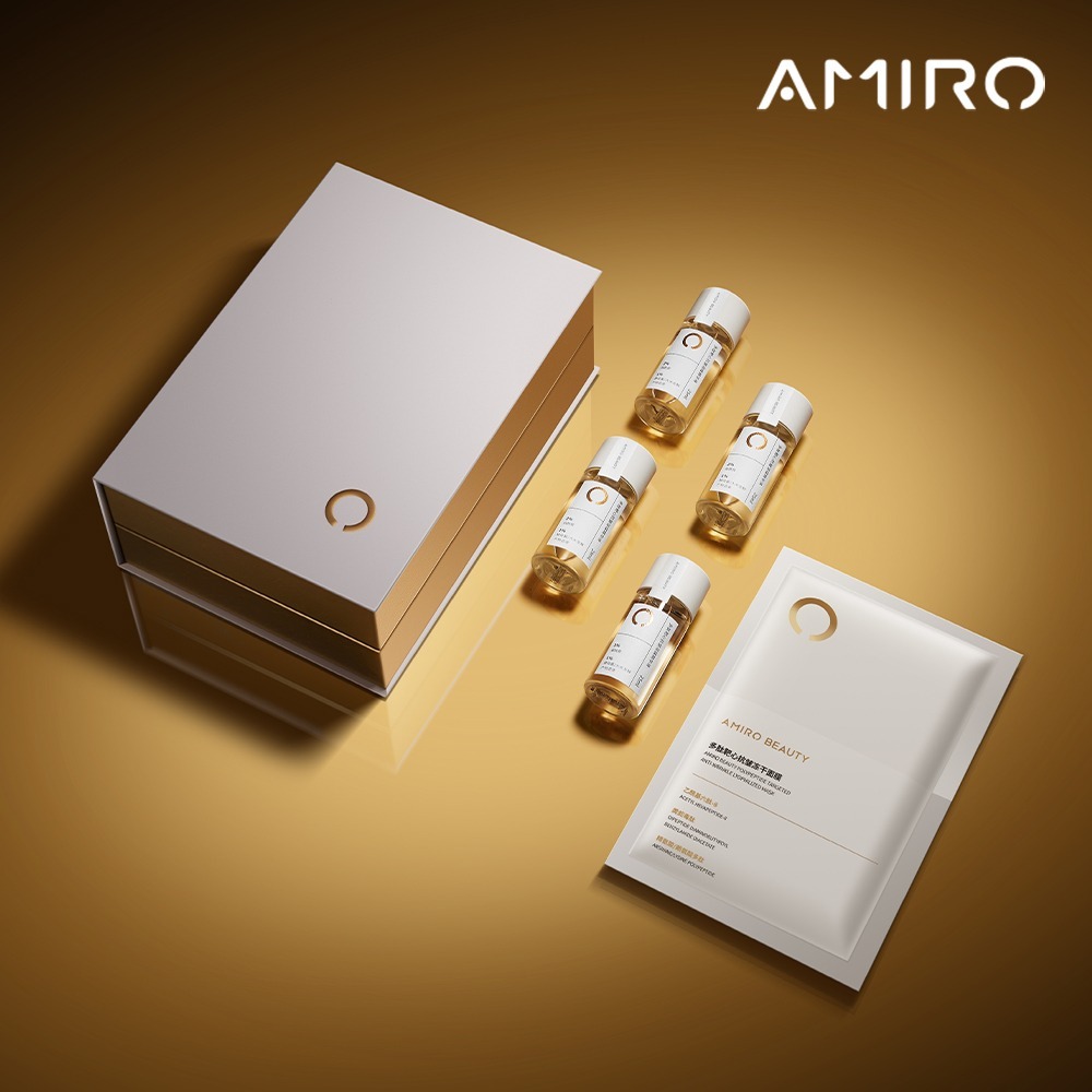 【AMIRO】BEAUTY多肽靶心抗皺凍乾面膜套裝(面膜0.46g*4片+精華液25ml*4支)/S1/保濕/保養-細節圖5