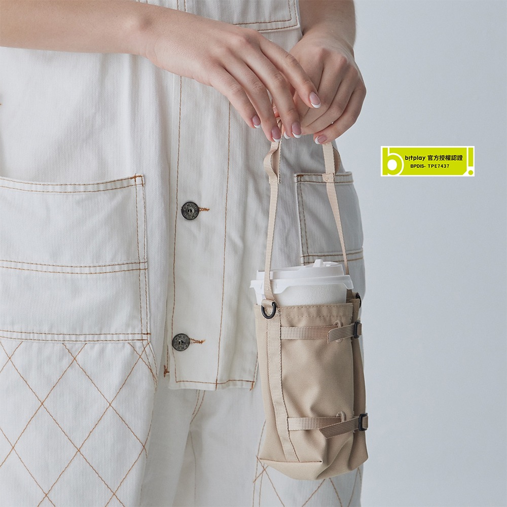 【bitplay】 2-Way 水瓶飲料袋-多色可選 /杯袋/環保袋/折疊/收納/水壺袋/攜帶/手搖飲/咖啡-細節圖4