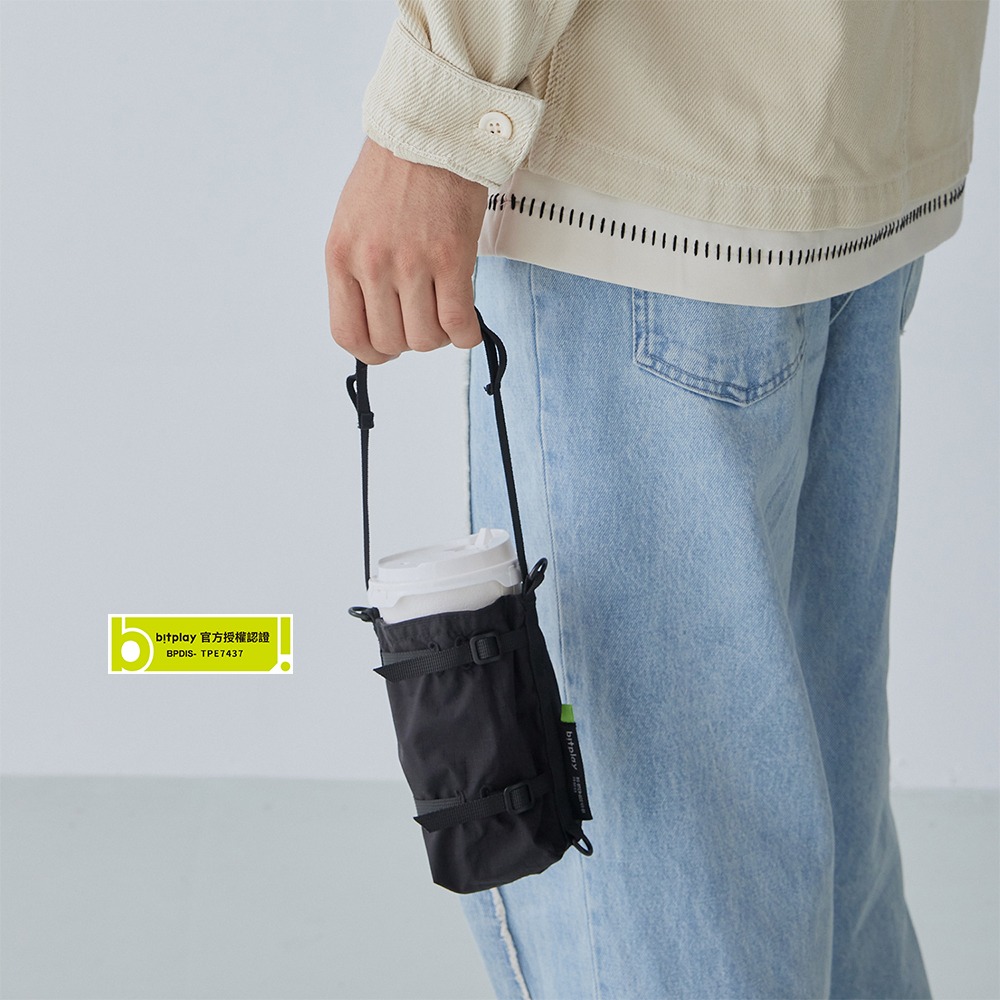 【bitplay】 2-Way 水瓶飲料袋-多色可選 /杯袋/環保袋/折疊/收納/水壺袋/攜帶/手搖飲/咖啡-細節圖5