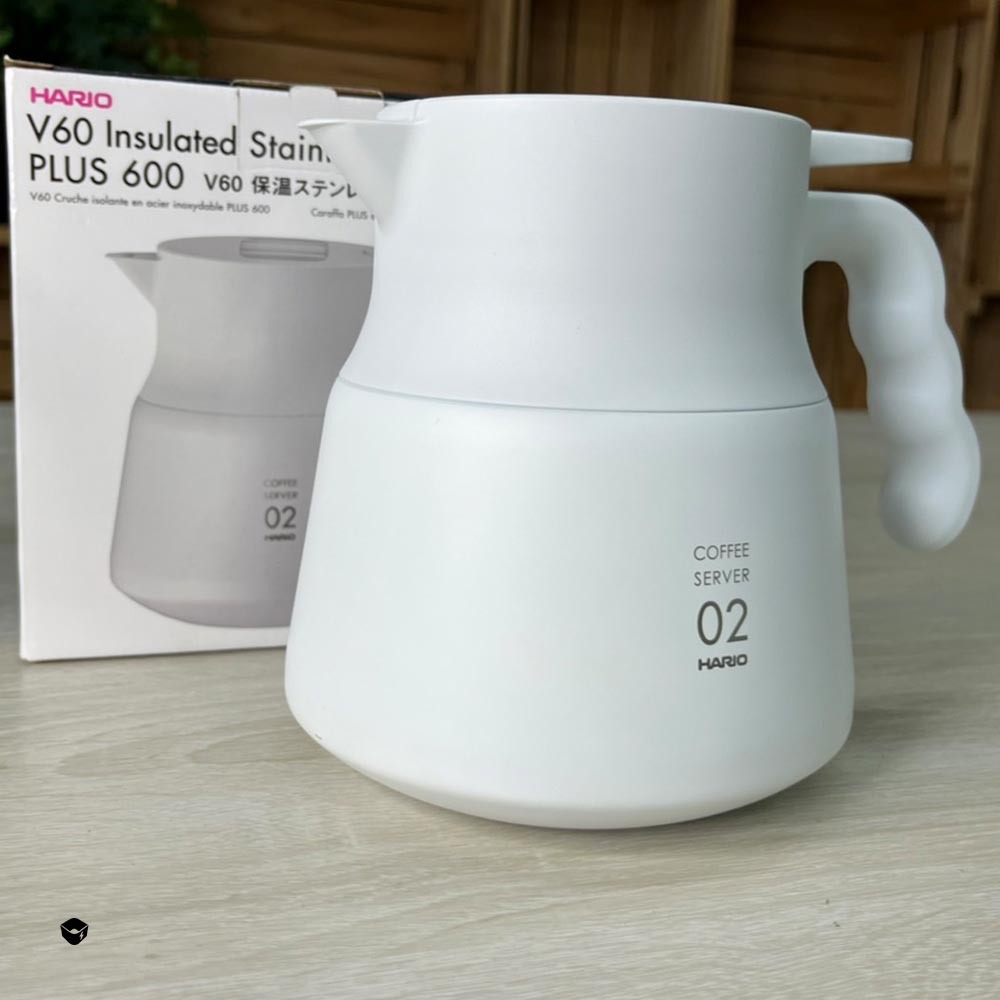 【HARIO】純白系列V60白色02磁石濾杯 + V60不鏽鋼保溫咖啡壺白PLUS 600 /咖啡壺/分享壺/真空壺/-細節圖3