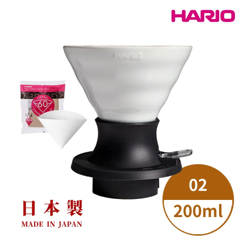 【HARIO】SWITCH 磁石浸漬式02濾杯-200ml 白色 (有田燒) /咖啡濾杯/V型濾杯/V60/聰明濾杯