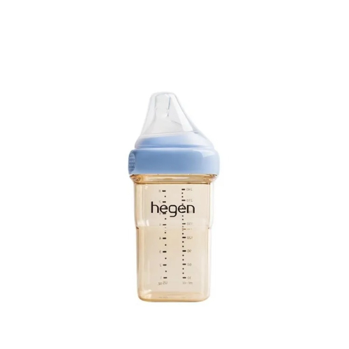 【hegen】 金色奇蹟PPSU多功能方圓型寬口奶瓶 240ml - 沁藍、嫣粉、漾紫