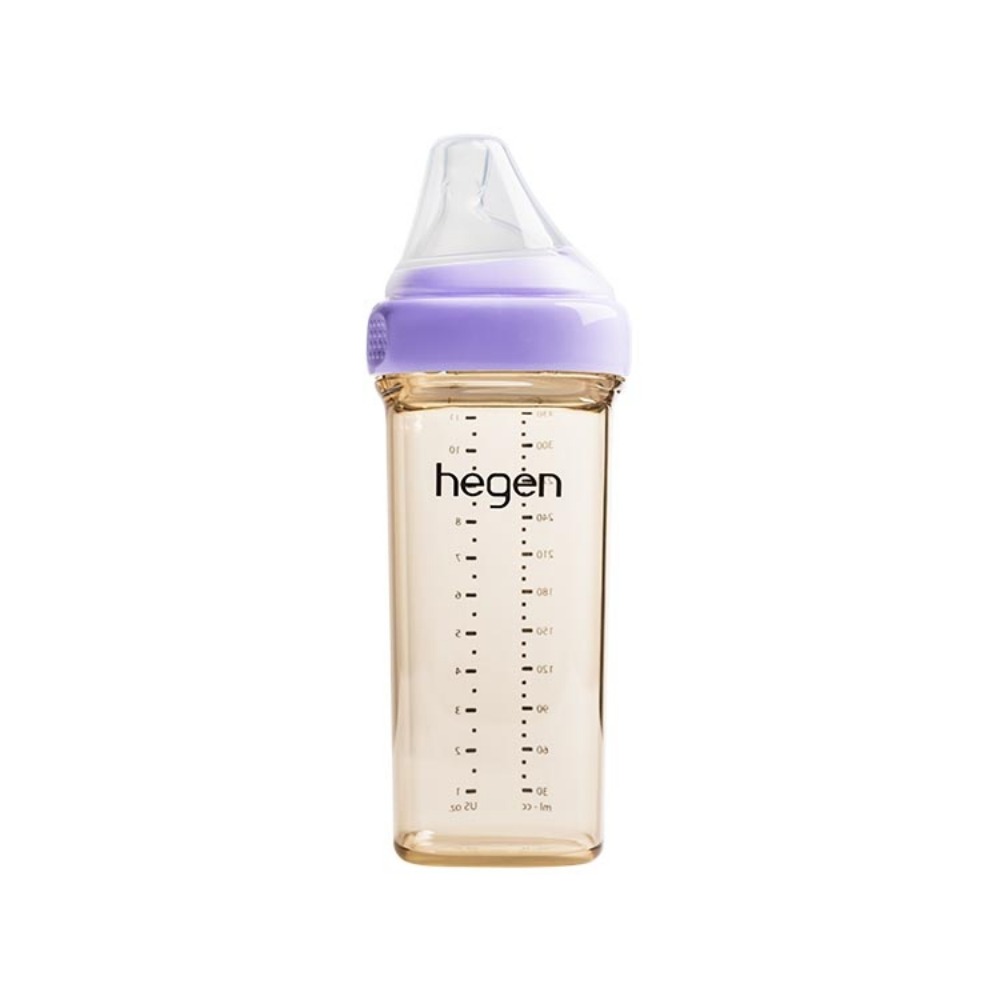 【hegen】  金色奇蹟PPSU多功能方圓型寬口奶瓶 330ml - 沁藍、嫣粉、漾紫-細節圖3