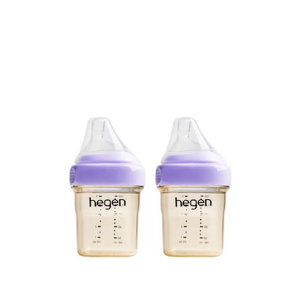 【hegen】  金色奇蹟PPSU多功能方圓型寬口奶瓶 150ml 雙瓶組 - 沁藍、嫣粉、漾紫-細節圖3