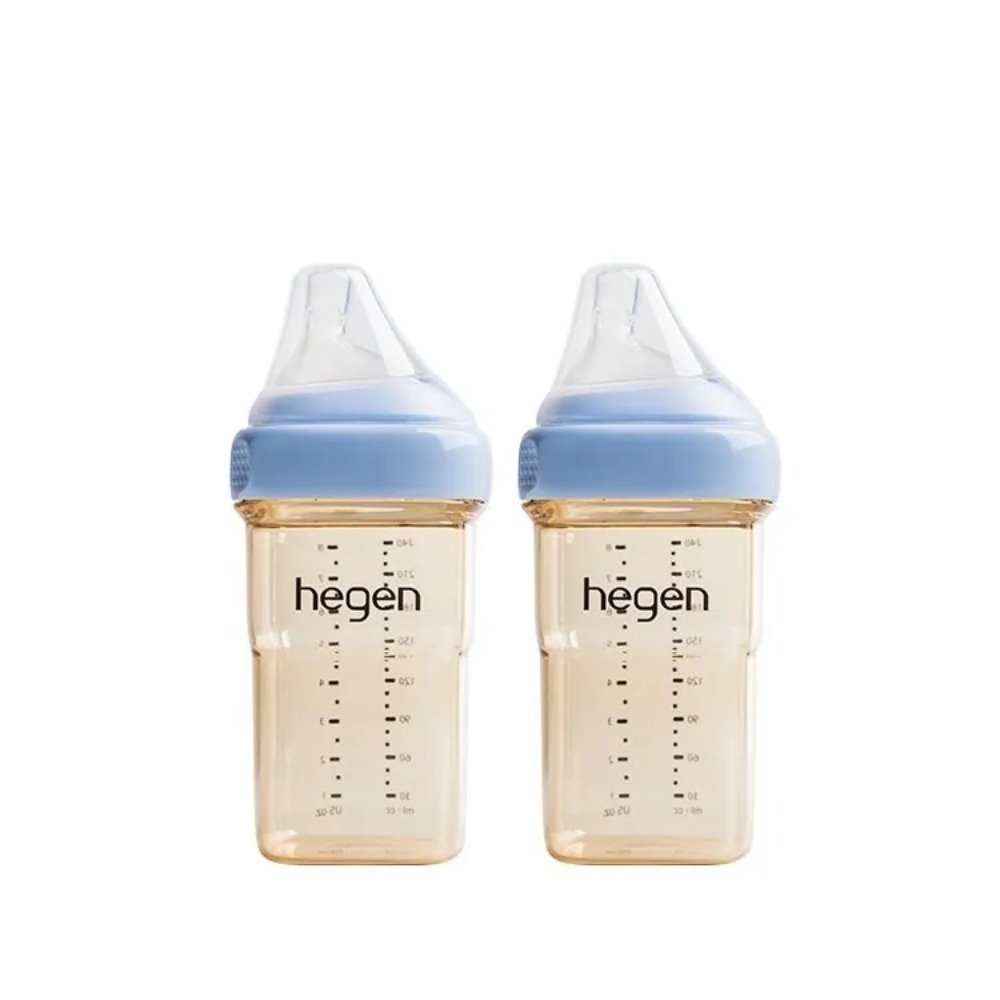 【hegen】金色奇蹟PPSU多功能方圓型寬口奶瓶 240ml 雙瓶組 - 沁藍、嫣粉、漾紫-細節圖3