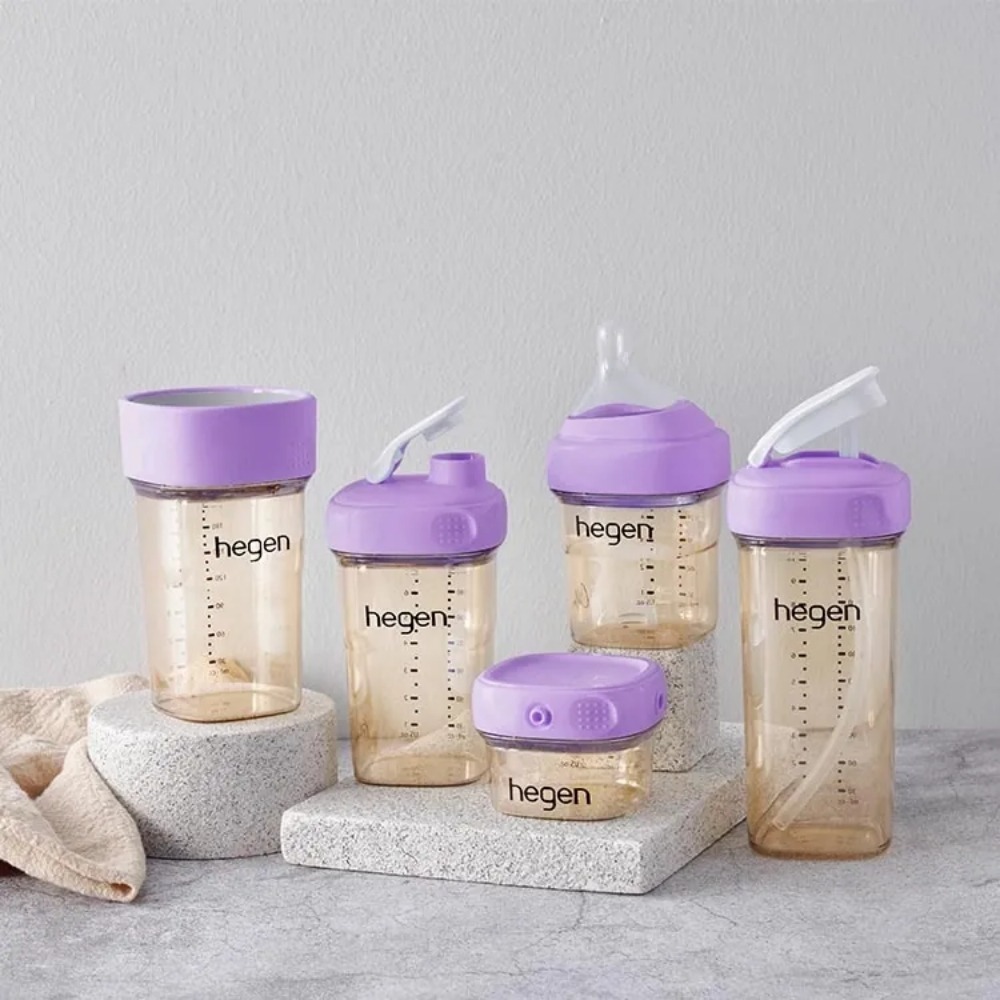 【hegen】金色奇蹟PPSU多功能方圓型寬口奶瓶 330ml 雙瓶組 - 沁藍、嫣粉、漾紫-細節圖6
