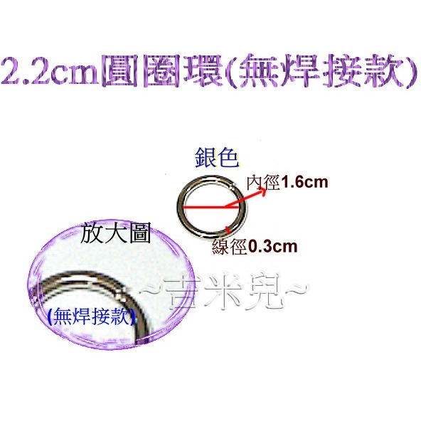 ~吉米兒~五金配材-外徑2.2~3.1cm無焊接圓圈環(可扳開放進密閉扣環創作)-細節圖7