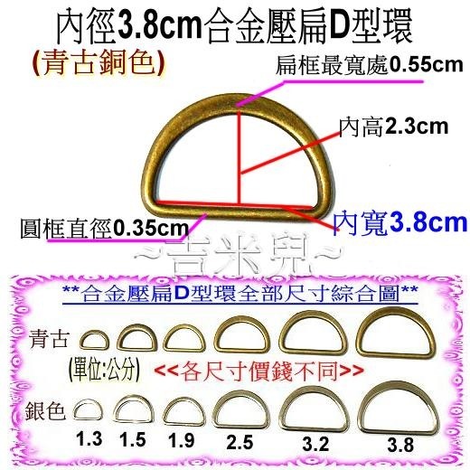 ~吉米兒~五金配材-內徑1.3~3.8cm合金壓扁D型環-細節圖6