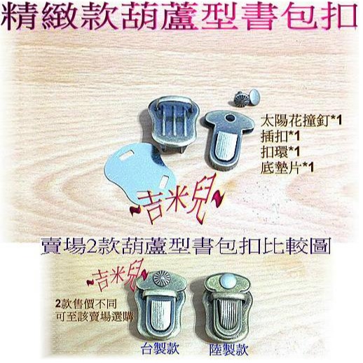 ~吉米兒~五金配材-葫蘆型書包扣插鎖-細節圖3