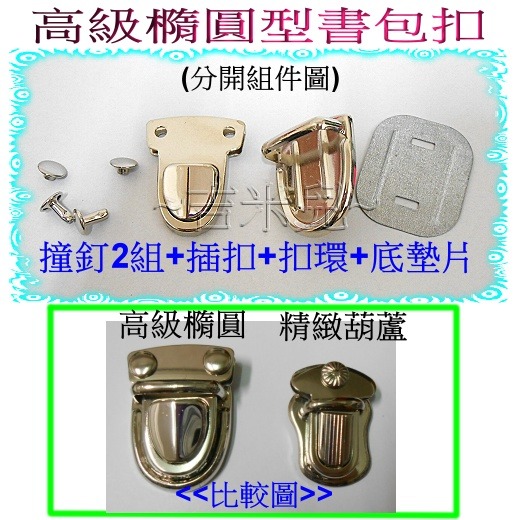~吉米兒~五金配材-高級橢圓型書包扣插鎖-細節圖4