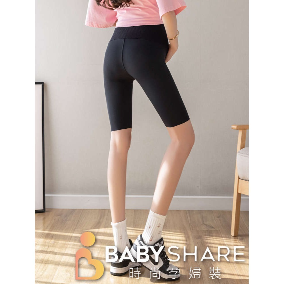 台灣現貨 瑜珈腰孕婦五分鯊魚褲 瑜珈褲 馬褲 可調節 孕婦褲 孕婦裝 BabyShare時尚孕婦裝【KRS001】-細節圖6