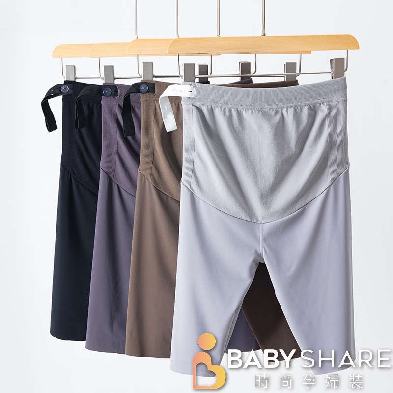 台灣現貨 瑜珈腰孕婦五分鯊魚褲 瑜珈褲 馬褲 可調節 孕婦褲 孕婦裝 BabyShare時尚孕婦裝【KRS001】-細節圖9