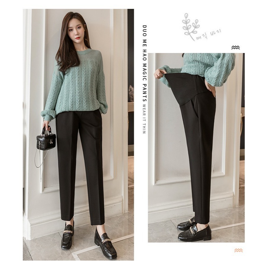 台灣出貨 孕婦西裝褲 長褲 孕婦褲 托腹褲 可調節 孕婦裝 BabyShare時尚孕婦裝【OCL011】-細節圖6