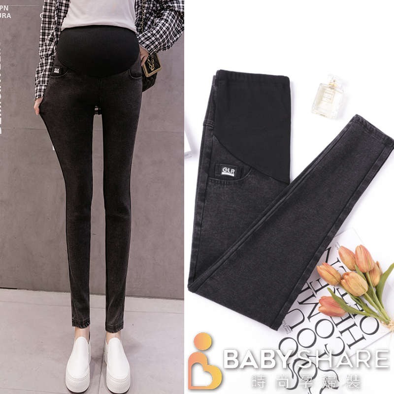 超級特價 零錢袋仿牛仔彈力褲 長褲 孕婦褲 窄管褲 托腹 可調節 孕婦裝 BabyShare時尚孕婦裝【OCL020】-細節圖4