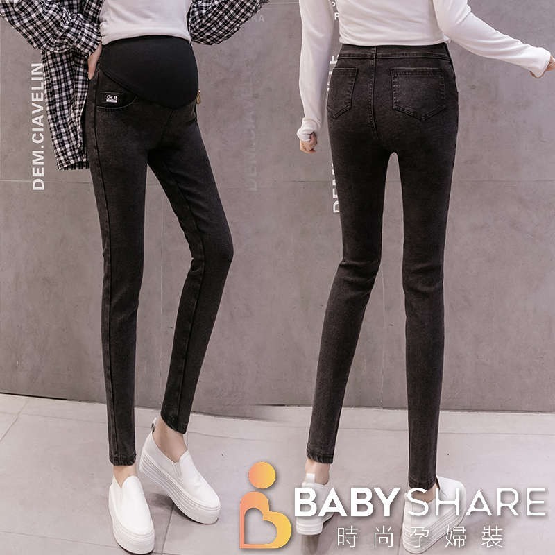 超級特價 零錢袋仿牛仔彈力褲 長褲 孕婦褲 窄管褲 托腹 可調節 孕婦裝 BabyShare時尚孕婦裝【OCL020】-細節圖8