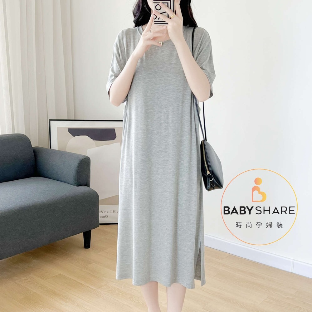 台灣現貨 莫代爾哺乳裙(附胸墊) 月子裙 哺乳衣 孕婦裝 BabyShare時尚孕婦裝【J1L015】-細節圖7