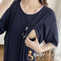 台灣現貨 撞色微笑莫代爾哺乳裙 短袖 月子裙 哺乳衣 長裙 孕婦裝 BabyShare時尚孕婦裝【J1L002】-規格圖10