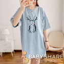 台灣現貨 兔兔變裝長版哺乳衣 短袖 哺乳衣 寬鬆 孕婦裝 BABYSHARE時尚孕婦裝【J1L030】-規格圖9