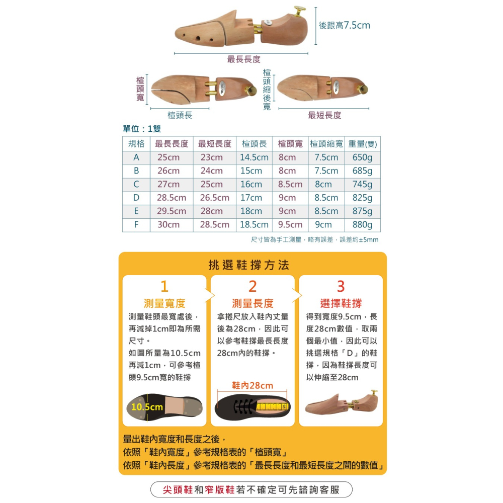糊塗鞋匠 優質鞋材 A17 荷木定型鞋撐 1雙 荷木鞋撐 鞋楦 鞋撐器 木製鞋撐-細節圖3