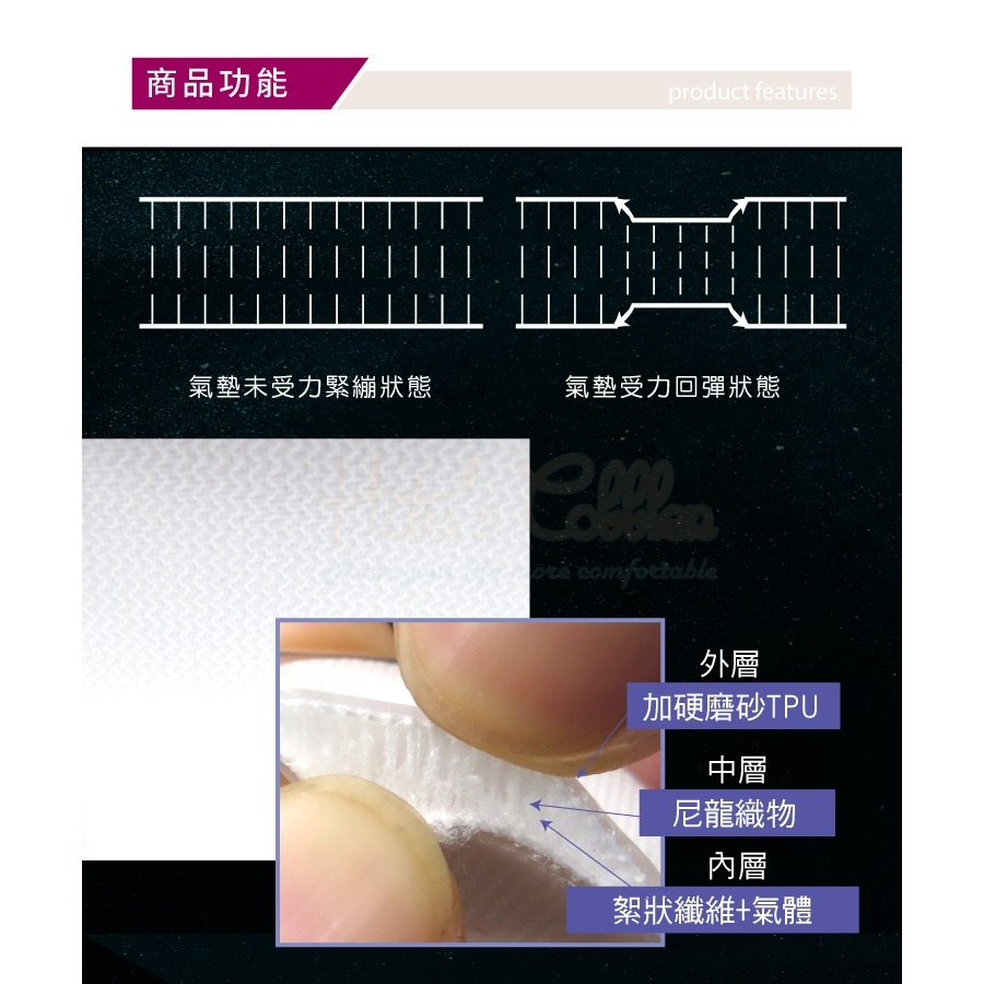 糊塗鞋匠 優質鞋材 C62 氣墊減壓鞋墊 1雙 氣墊鞋墊 強力回彈 吸收震動 柔韌耐用-細節圖4