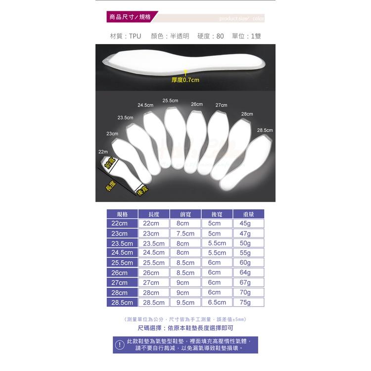 糊塗鞋匠 優質鞋材 C62 氣墊減壓鞋墊 1雙 氮氣墊 高跟鞋 娃娃鞋 布鞋 大半號限定-細節圖3
