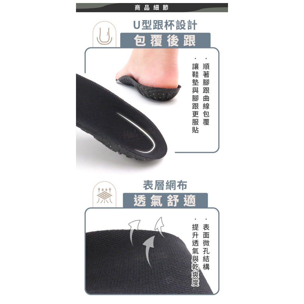 糊塗鞋匠 優質鞋材 C65 雙密度運動鞋墊 1雙 EVA鞋墊 EVA足弓鞋墊-細節圖5