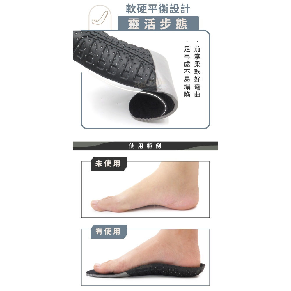 糊塗鞋匠 優質鞋材 C65 雙密度運動鞋墊 1雙 EVA鞋墊 EVA足弓鞋墊-細節圖7