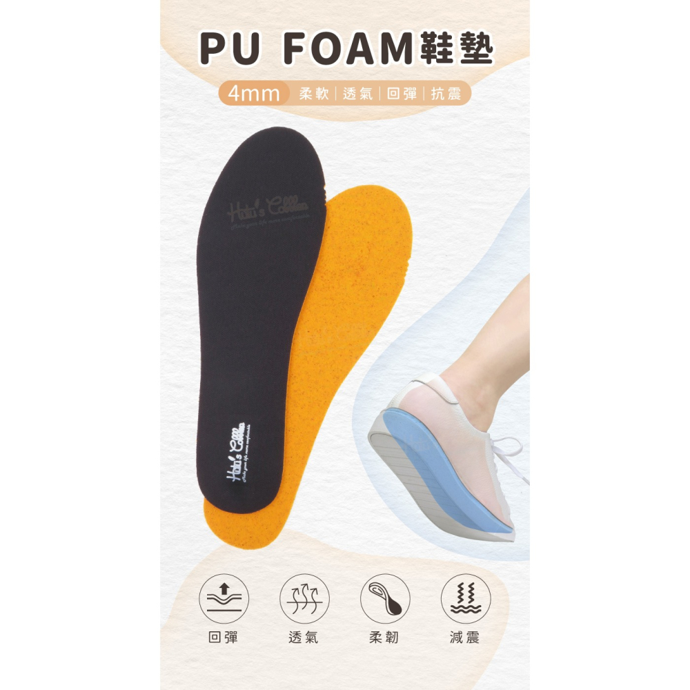 糊塗鞋匠 優質鞋材 C66 4mm PU FOAM鞋墊 1雙 足部吸震減壓 運動鞋墊 減震緩壓 台灣製造-細節圖2